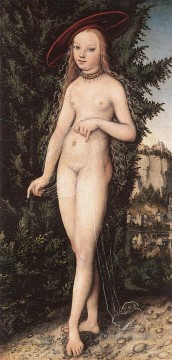 Desnudo Painting - Venus de pie en un paisaje Lucas Cranach el Viejo desnudo